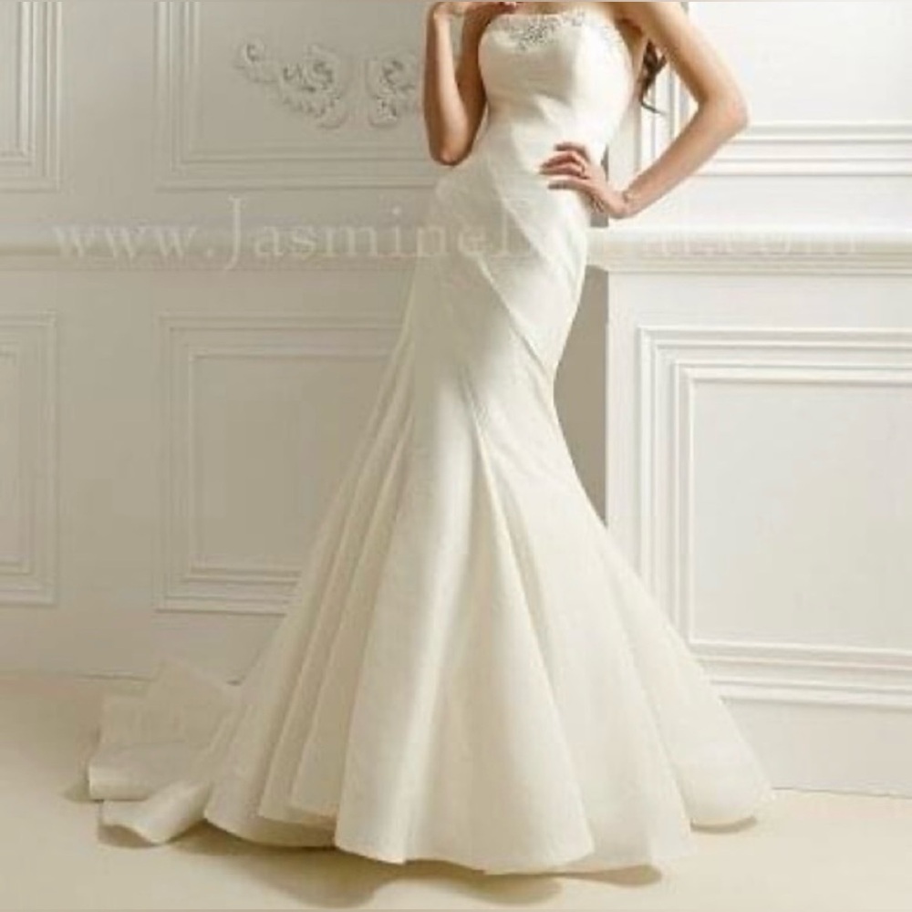 Jasmine Bridal Ivory mermaid taffeta wedding gown